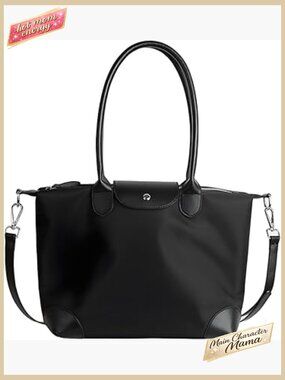 Lightweight Waterproof Nylon Laptop Tote Bag Large Shoulder Handbag with Zipper